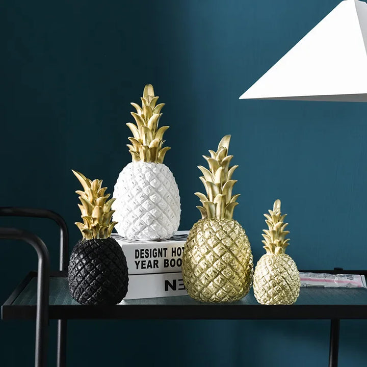 Gylden Ananas Dekorasjon, Eksklusiv Hjem Accent for Moderne Interiørdesign | Skanto
