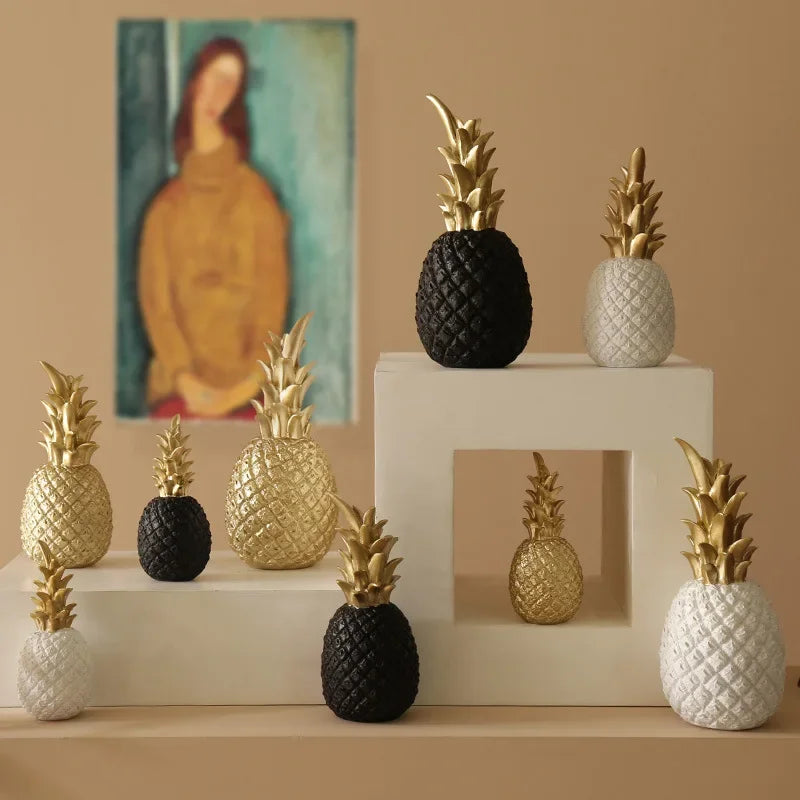 Gylden Ananas Dekorasjon, Eksklusiv Hjem Accent for Moderne Interiørdesign | Skanto
