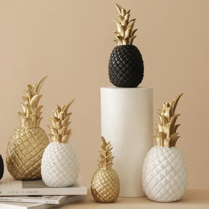 Gylden Ananas Dekorasjon, Eksklusiv Hjem Accent for Moderne Interiørdesign | Skanto