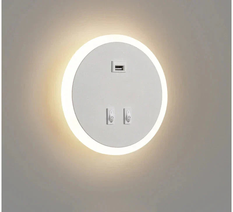 Moderne LED Vegglampe med USB-ladingsfunksjon – Dimbar, Ambient belysning for stue og soverom | Skanto
