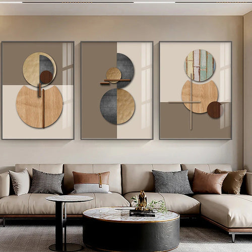Nordic Abstract Spherical Geometric Wall Art Fine Art Canvas Prints Neutral Color Pictures For Luxury Living Room Bedroom Home Office Interior Decor | Skanto