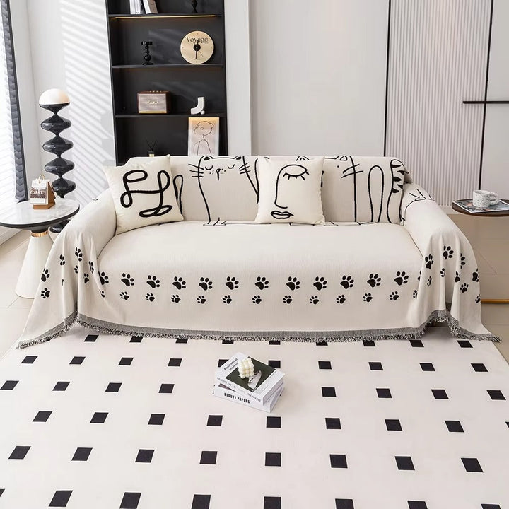 Skanto | Nordic Cat Paw Chenille Sofa Cover