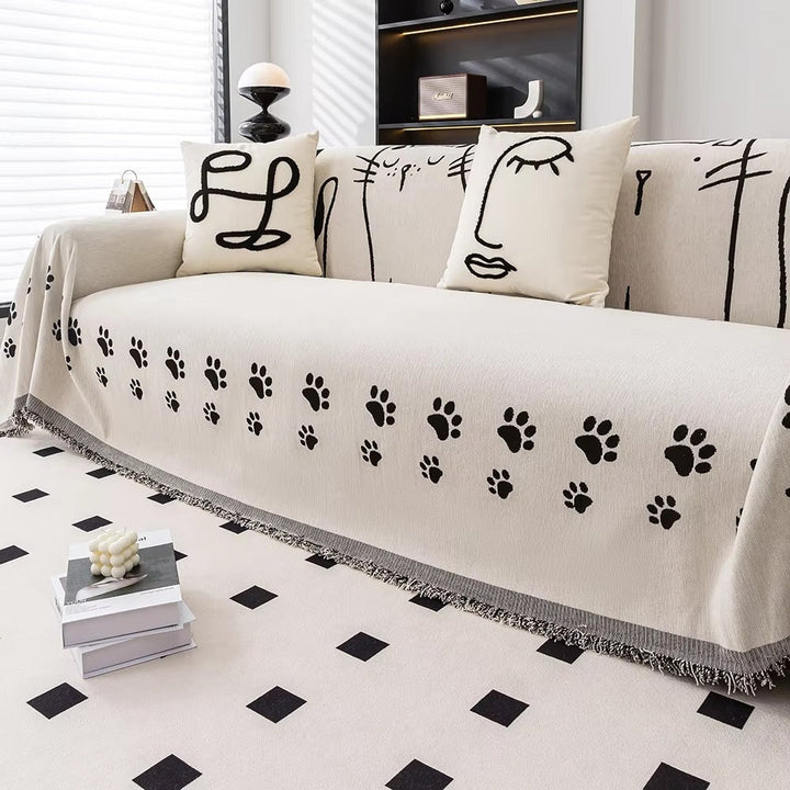 Skanto | Nordic Cat Paw Chenille Sofa Cover