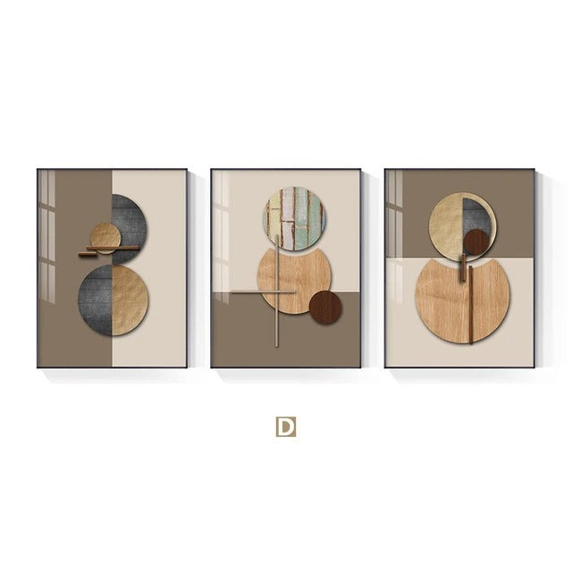 Nordic Abstract Spherical Geometric Wall Art Fine Art Canvas Prints Neutral Color Pictures For Luxury Living Room Bedroom Home Office Interior Decor | Skanto