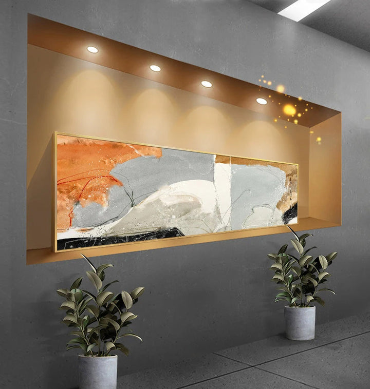 Nordic Geomorphe Abstrakt Breddeformat Vegkunst Fine Art Lerrettrykk Moderne Bilder For Over Sengen Moderne Stuekunst For Over Sofaen | Skanto