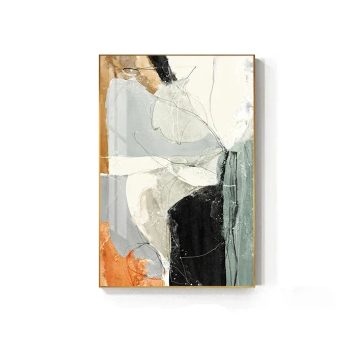 Nordisk Geomorfisk Fargekaos Abstrakt Veggkunst Fine Art Lerretsutskrifter Bilder for moderne Leilighet Stue samtidsmøblering | Skanto