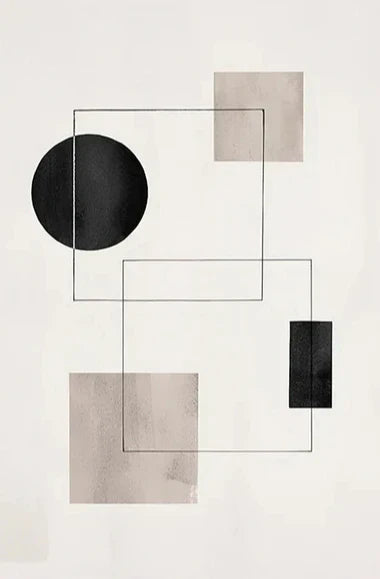 Nordic Minimalist Geometrisk Abstrakt Veggkunst Fin Kunst Lerretsutskrifter Beige Svart Abstrakte Bilder For Moderne Leilighet Dekor | Skanto