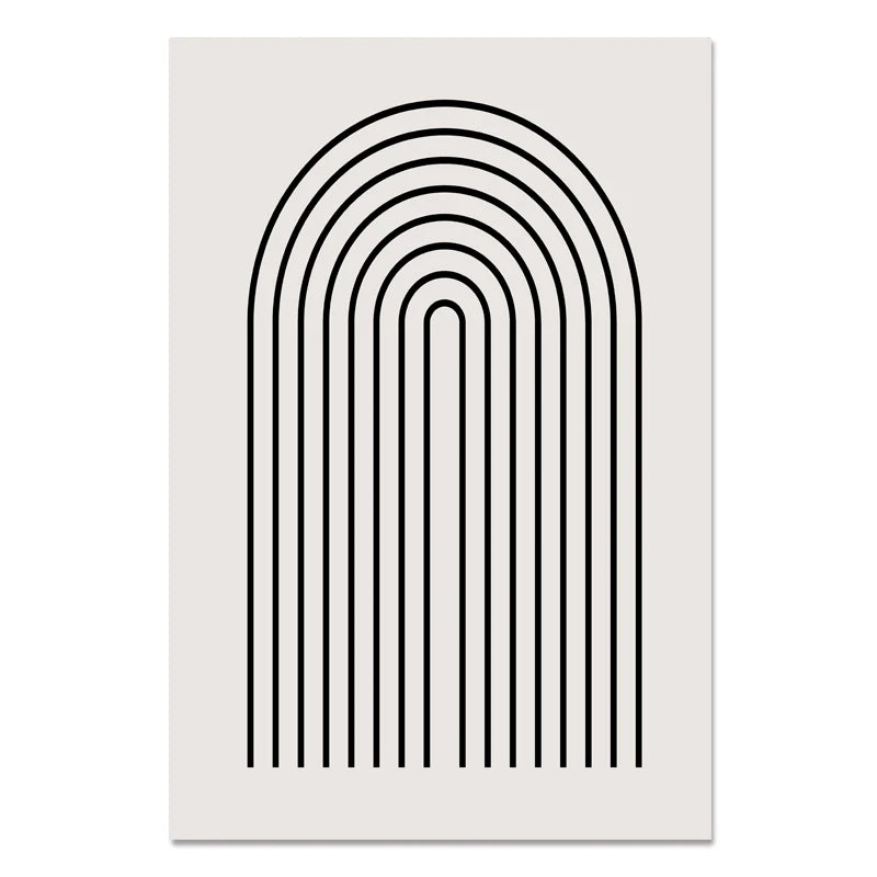 Nordic Minimalist Geometrisk Abstrakt Veggkunst Fin Kunst Lerretsutskrifter Beige Svart Abstrakte Bilder For Moderne Leilighet Dekor | Skanto