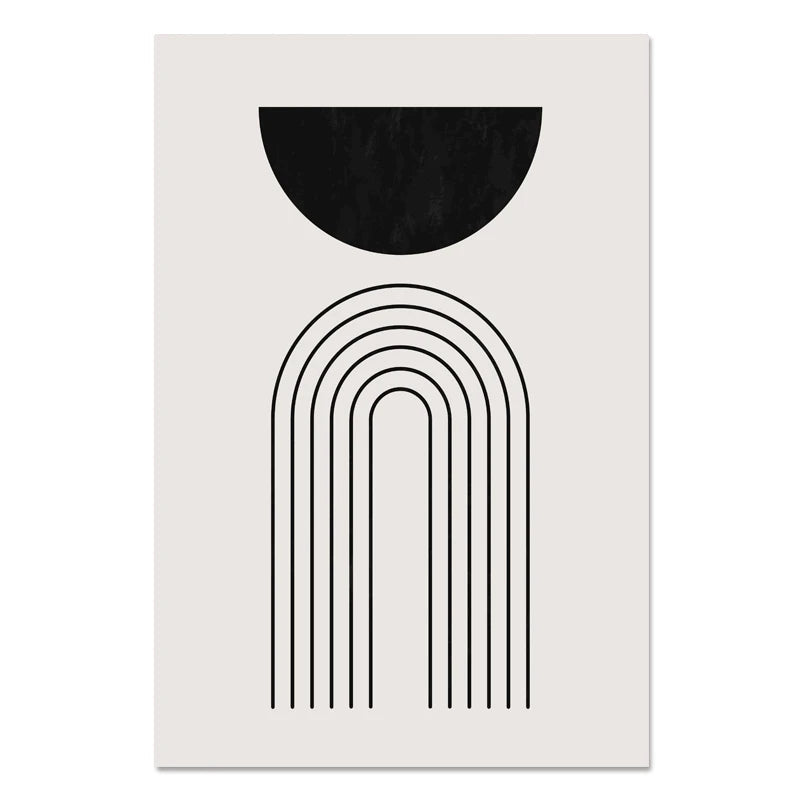 Nordic Minimalist Geometrisk Abstrakt Veggkunst Fin Kunst Lerretsutskrifter Beige Svart Abstrakte Bilder For Moderne Leilighet Dekor | Skanto