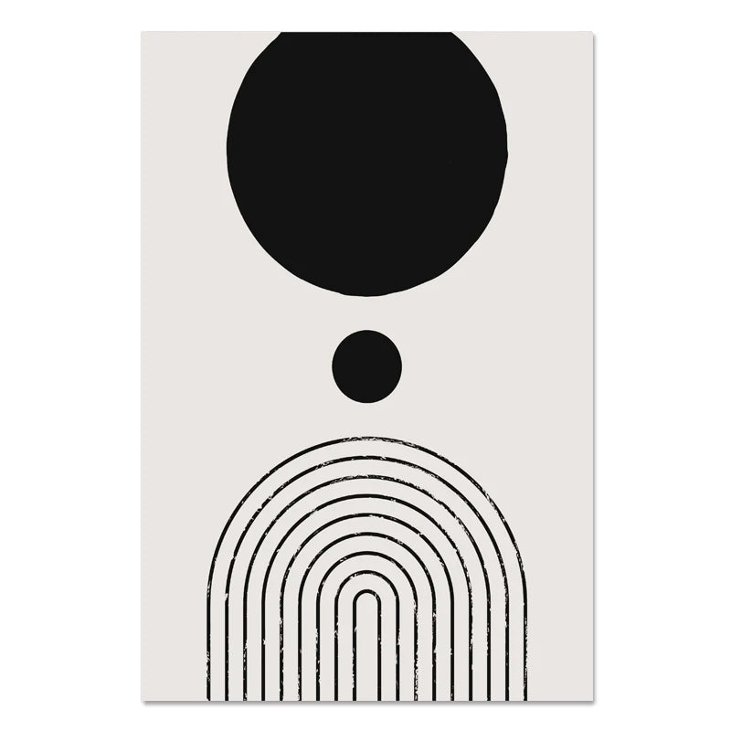 Nordic Minimalist Geometrisk Abstrakt Veggkunst Fin Kunst Lerretsutskrifter Beige Svart Abstrakte Bilder For Moderne Leilighet Dekor | Skanto