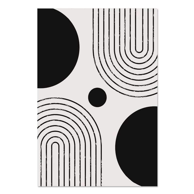 Nordic Minimalist Geometrisk Abstrakt Veggkunst Fin Kunst Lerretsutskrifter Beige Svart Abstrakte Bilder For Moderne Leilighet Dekor | Skanto
