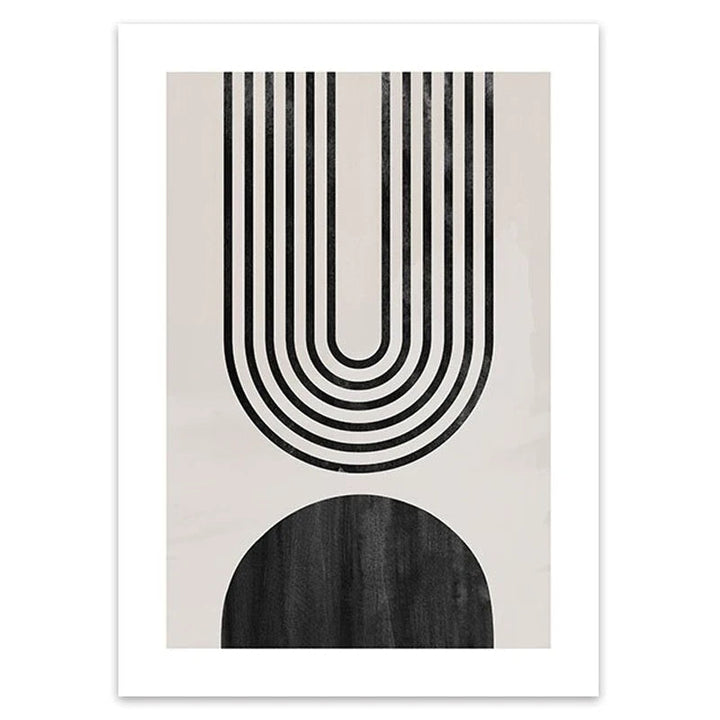 Nordic Minimalist Geometrisk Abstrakt Veggkunst Fin Kunst Lerretsutskrifter Beige Svart Abstrakte Bilder For Moderne Leilighet Dekor | Skanto