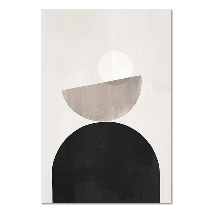 Nordic Minimalist Geometrisk Abstrakt Veggkunst Fin Kunst Lerretsutskrifter Beige Svart Abstrakte Bilder For Moderne Leilighet Dekor | Skanto