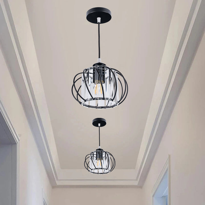 Skanto | Pendellampe svart glass kule taklampe