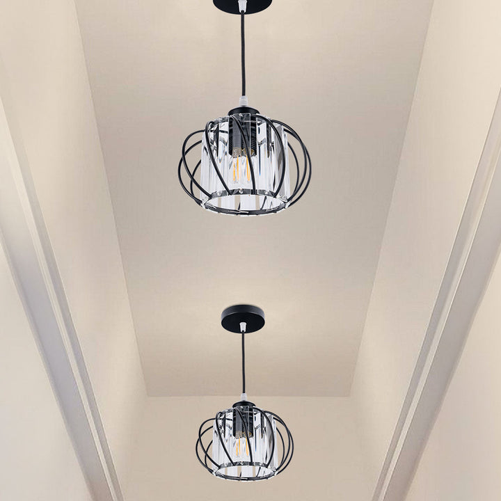 Skanto | Pendellampe svart glass kule taklampe