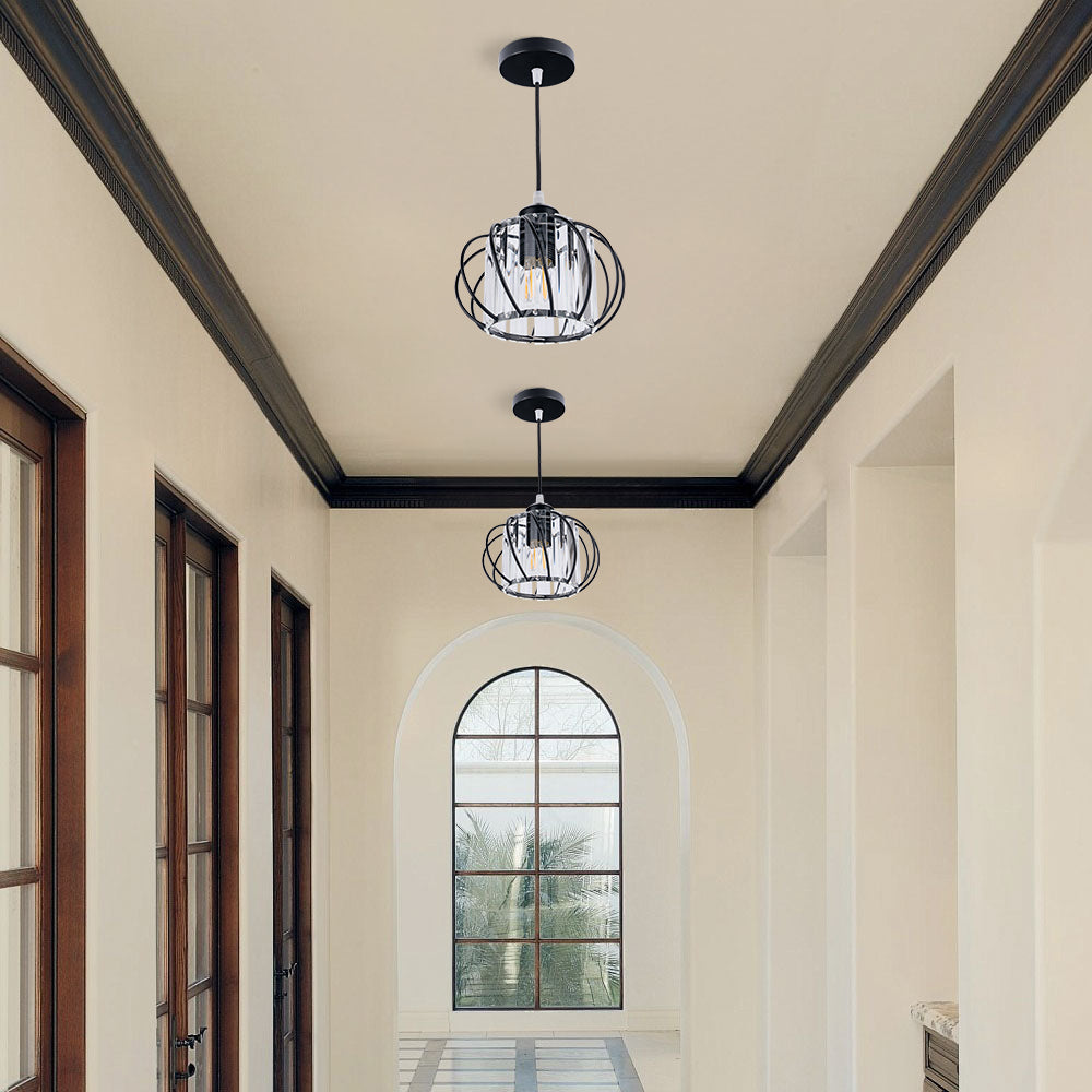Skanto | Pendellampe svart glass kule taklampe