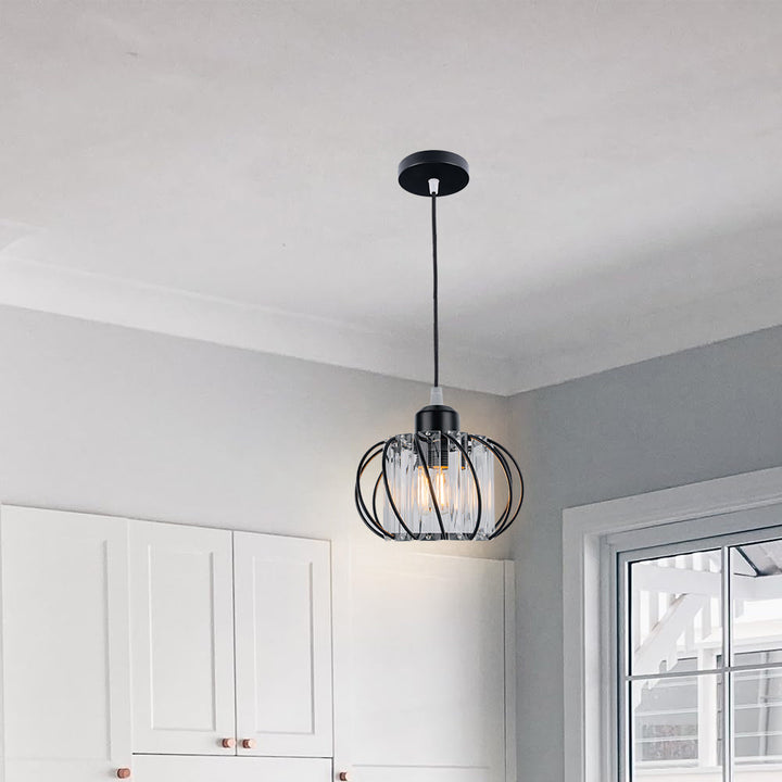 Skanto | Pendellampe svart glass kule taklampe