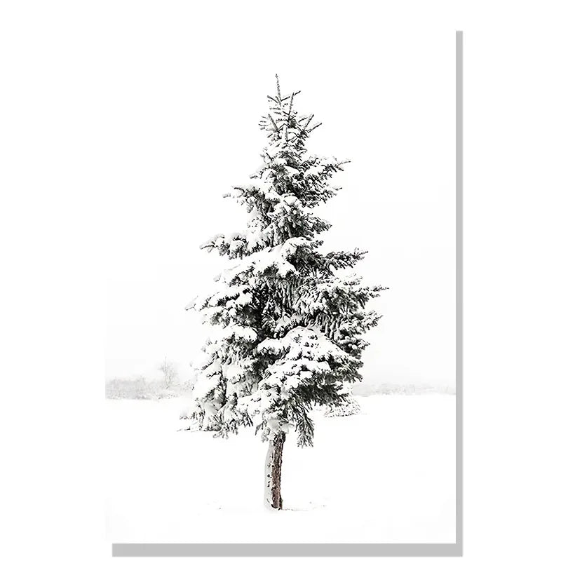 Nordic Winter Forest Deer Landscape Wall Art Fine Art Canvas Prints Gallery Wall Pictures for Living Room Dining Room Art for Scandinavian Home Decor | Skanto