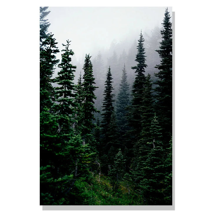 Nordic Winter Forest Deer Landscape Wall Art Fine Art Canvas Prints Gallery Wall Pictures for Living Room Dining Room Art for Scandinavian Home Decor | Skanto