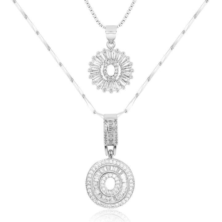Skanto | 2pc 14k Diamant Bokstav Initial Halskjeder