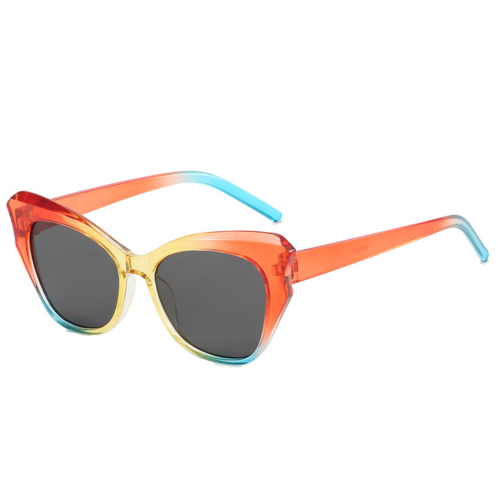 Damen Cat-Eye solbriller med ekstravagant speilingsdesign Skanto