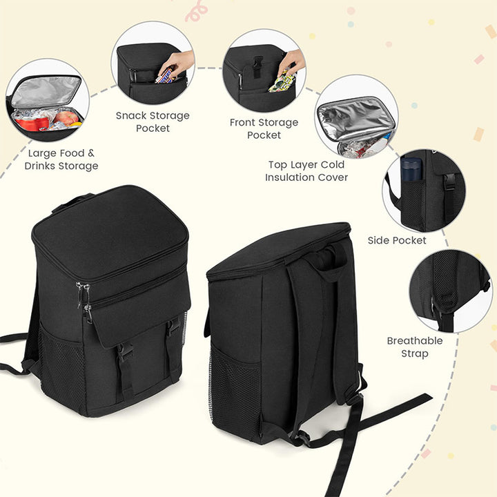 Unisex Nan Isotherm Cooler Backpack with Large Cooler Compartment, Padded Shoulder Straps and Mesh Side Pockets Skanto