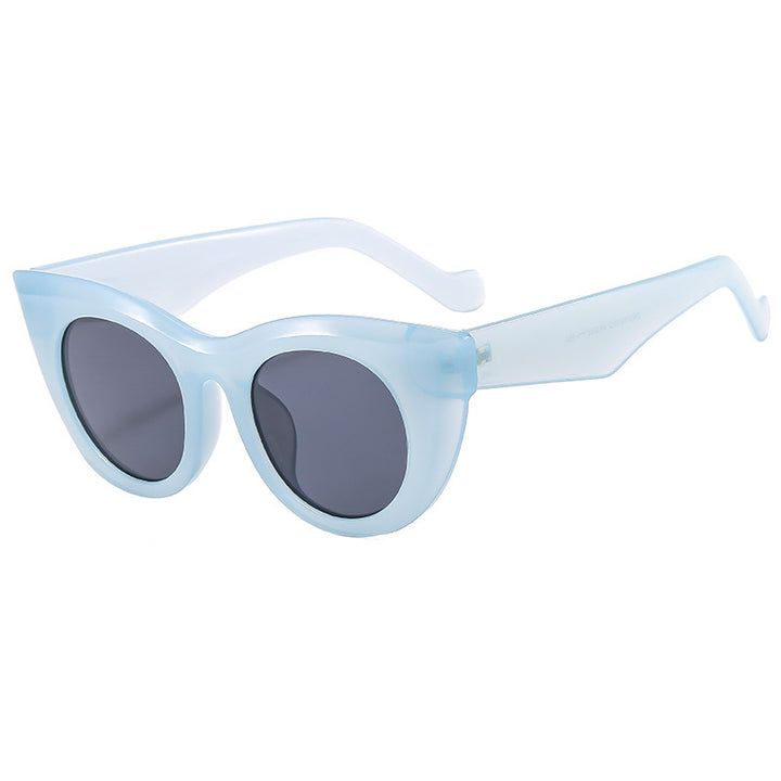 Dame Cat-Eye solbriller med transparent ramme og polariserte linser Skanto
