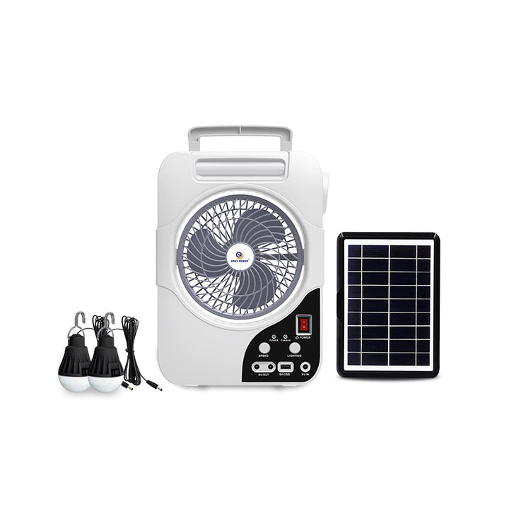 Unisex nan bærbart sol ventilasjonsanlegg med integrert batteri, LED-lamper og USB-kontakt Skanto