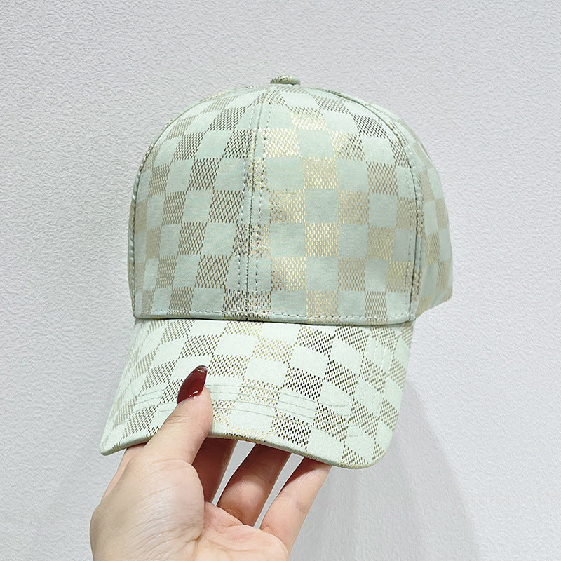 Kvinners Nett Sjekket Baseball Caps Skanto