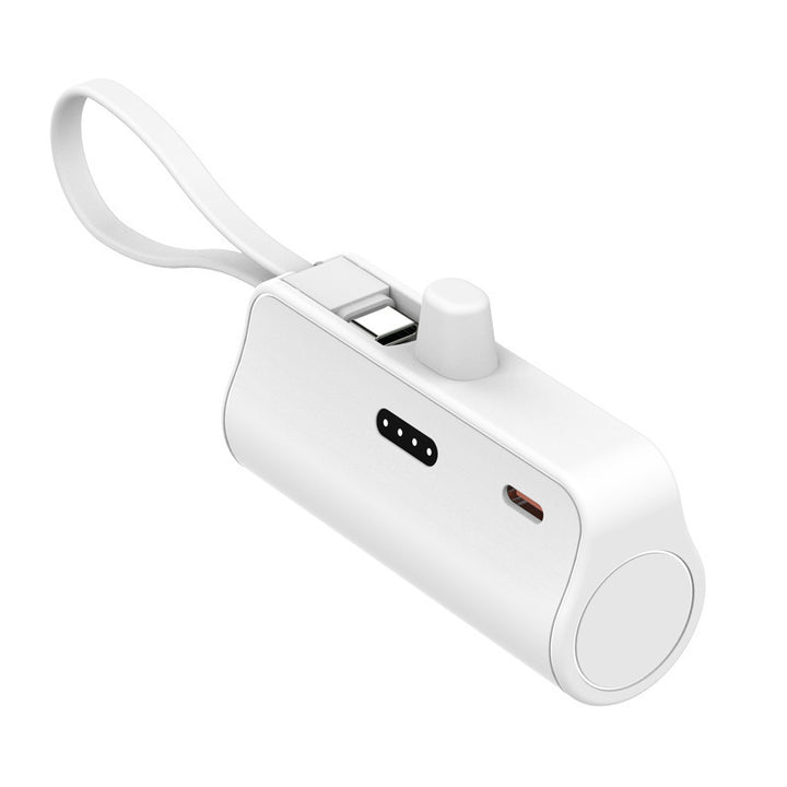 Bærbar powerbank med integrert ladekabel og kompakt design Skanto