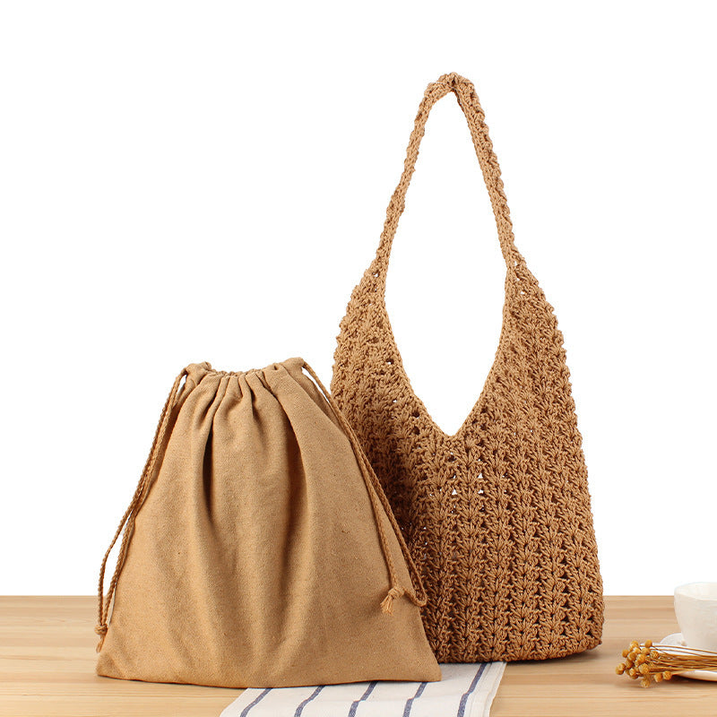 Modern mesh tote bag with elegant drawstring Skanto