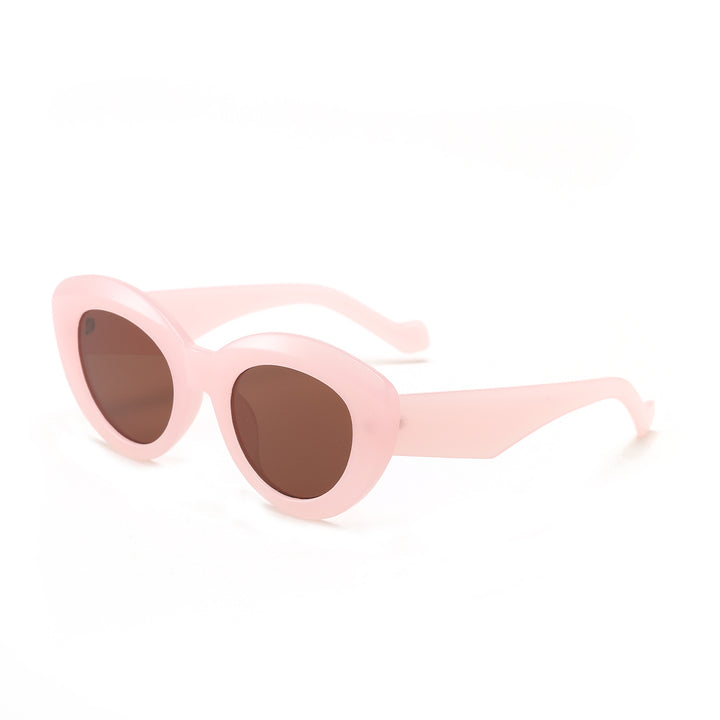 Dame Cat-Eye Solbriller med moderne plastikkinnet Skanto