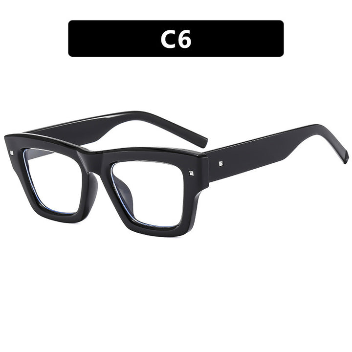 Women's fashionable rectangular glasses with faceted design Skanto