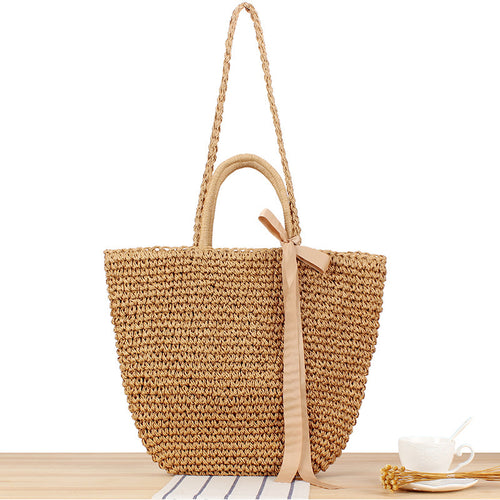 Elegant Straw Tote Bag Skanto