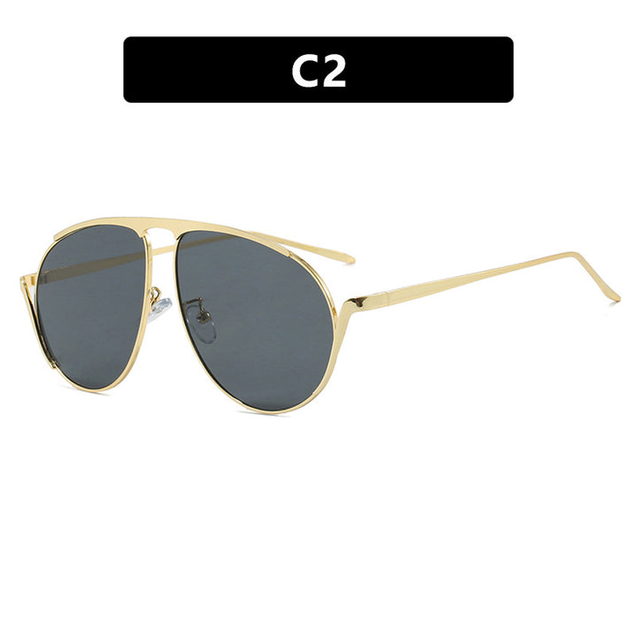Women's Fashionable Pilot Sunglasses with Polarized Lenses and Elegant Metal Frame Skanto