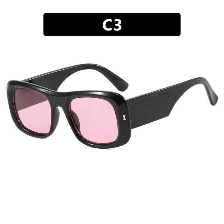Dame oversized kvadratisk solbrille med bred ramme og polariserte linser Skanto