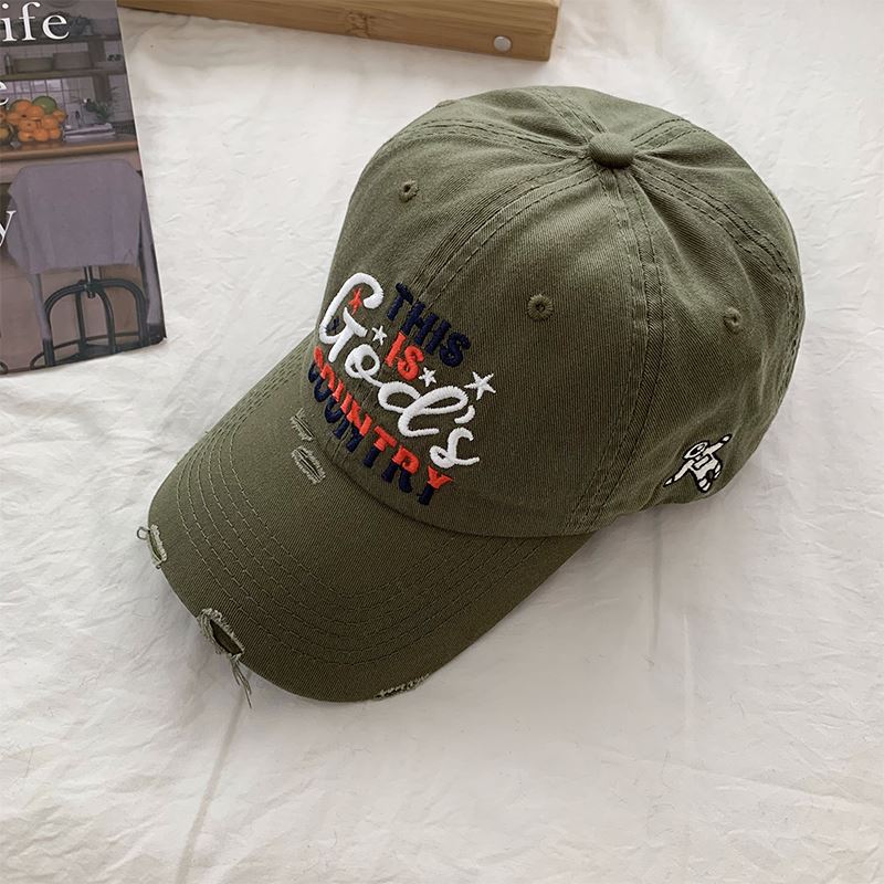 Herre Slittet Brodert Baseball Cap Skanto
