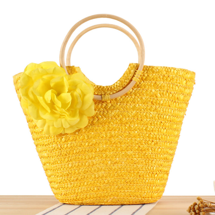 Basket bag with decorative floral design Skanto
