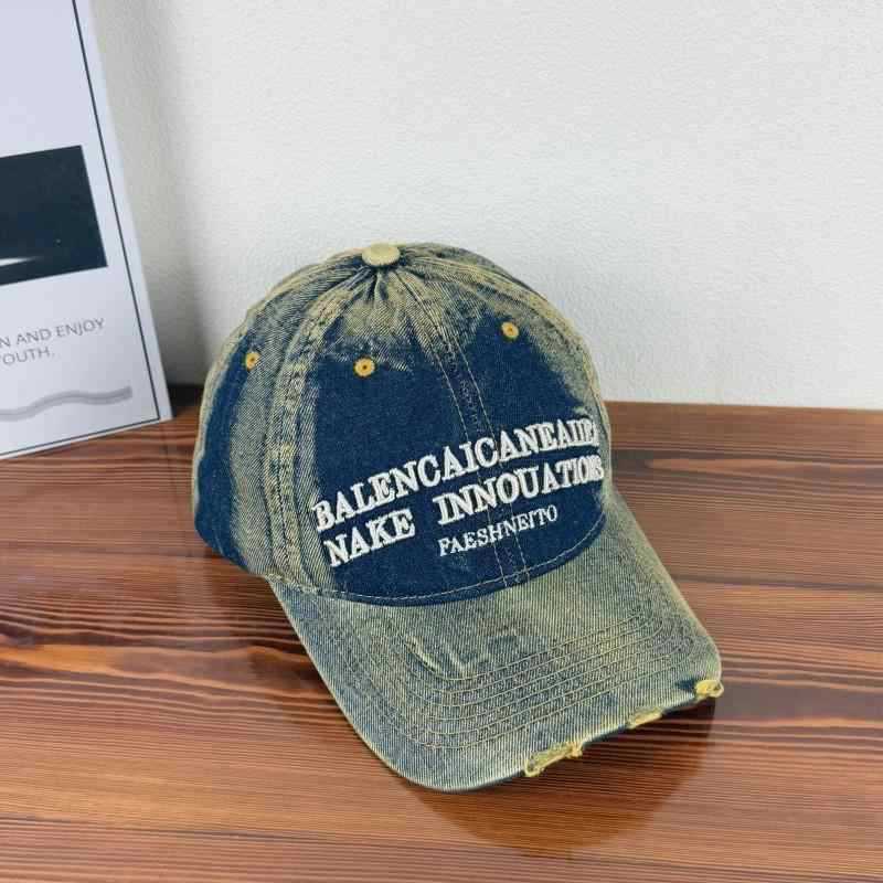 Unisex Vintage-Inspirert Slitt Denim Baseball Caps Skanto