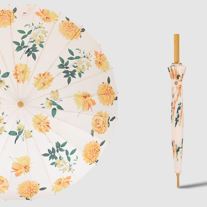 Kvinnens sammenleggbare solskjermparaply med kunstnerisk design Skanto