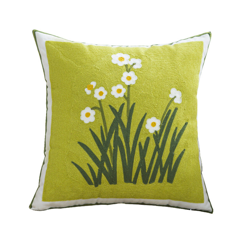 Women Decorative Cushion Cover with Fine Floral Embroidery Skanto