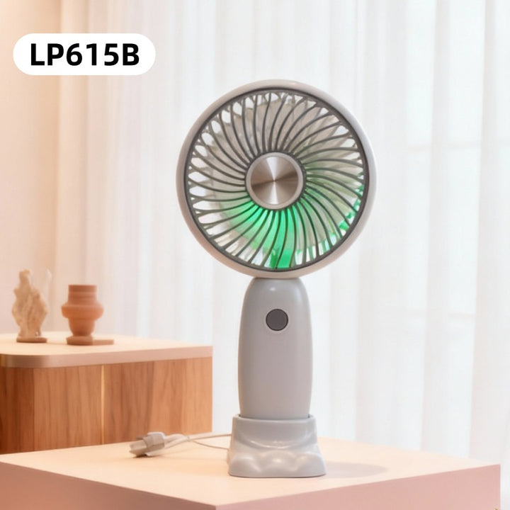 Dame bærbar Mini-vifte med LED-lyseffekter og ergonomisk design Skanto