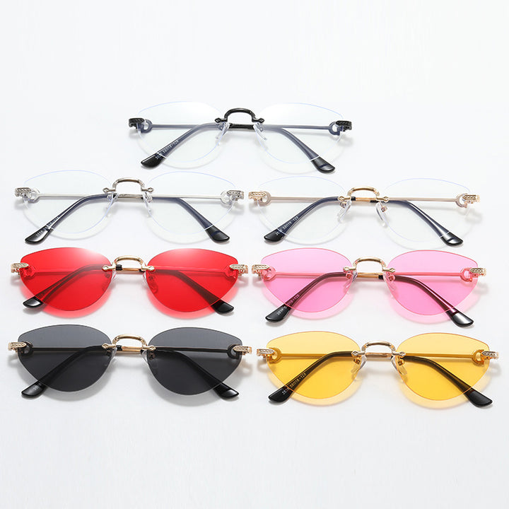 Dame Futuristisk Halvramme Solbrille Skanto