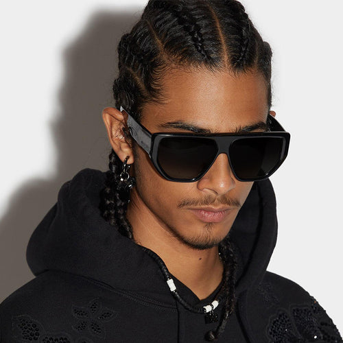 Dame oversized solbriller med stilige geometriske rammer Skanto