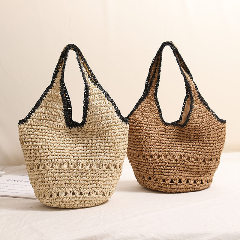 Handmade basket bag with decorative details Skanto