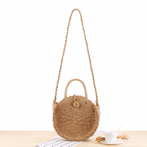 Hand-knotted shoulder bag in round design Skanto