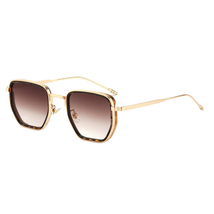 Dame Kvadratisk Designer Solbrille med moderne Metallramme Skanto