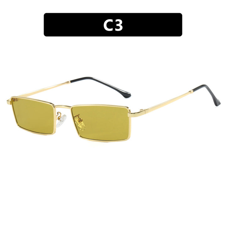 Women's square sunglasses with metal frame and comfortable nose padding Skanto