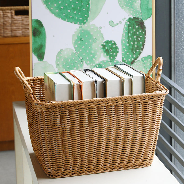 Unisex Romslig oppbevaringskurv laget av flettet rattan Skanto
