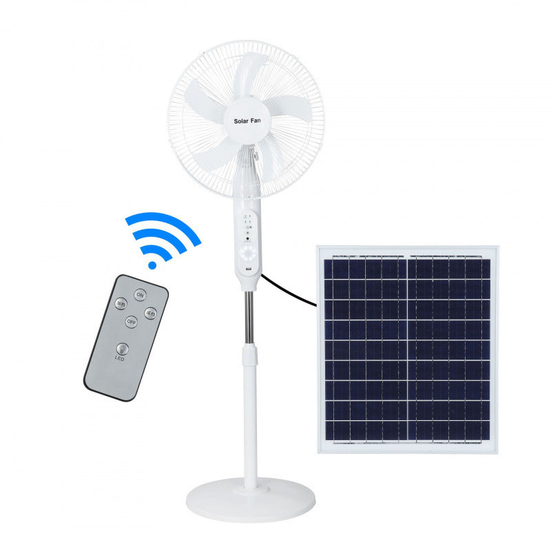 Unisex Solarladede Stående Vifte med Fjernkontroll og Justerbar Høyde Skanto
